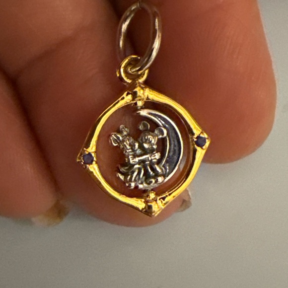 Pandora Gold and Silver Crescent Charm - Picture 6 of 7